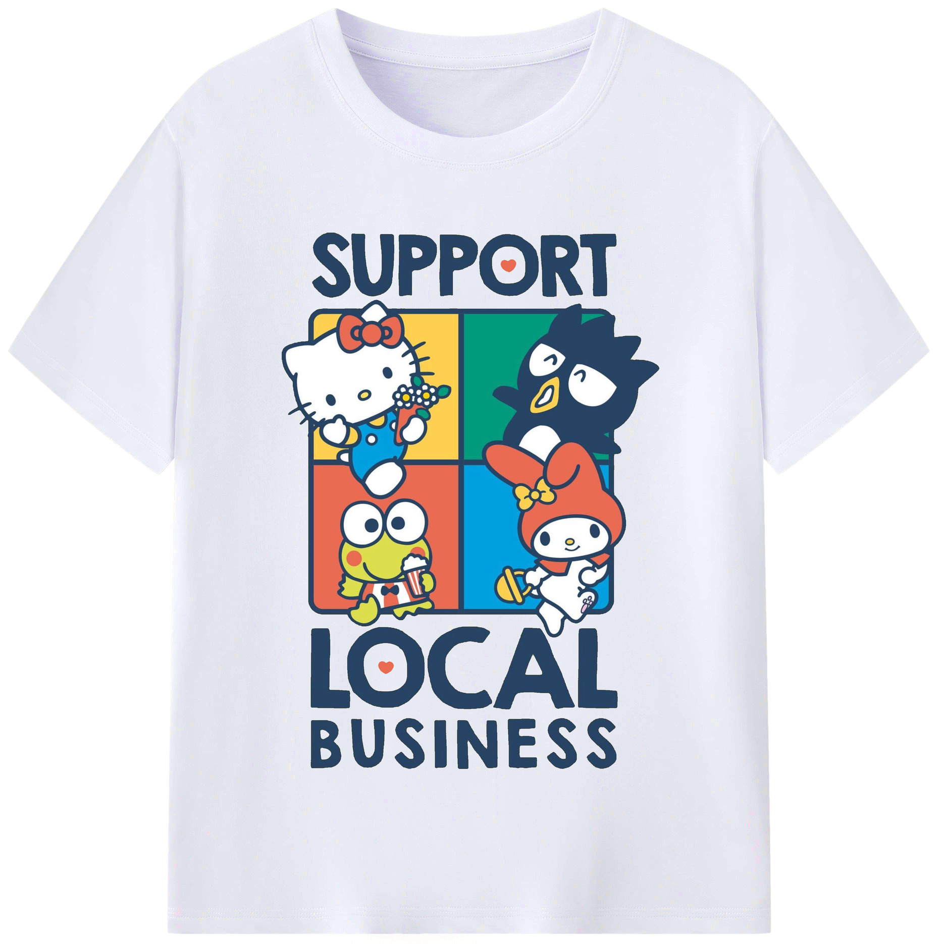 サンリオ - レディースカジュアルプリントTシャツ ・ 綿100％ ・ クルーネック ・ フロントプリント ・ 柔らかく快適 ・ フィットネス カジュアル 旅行用