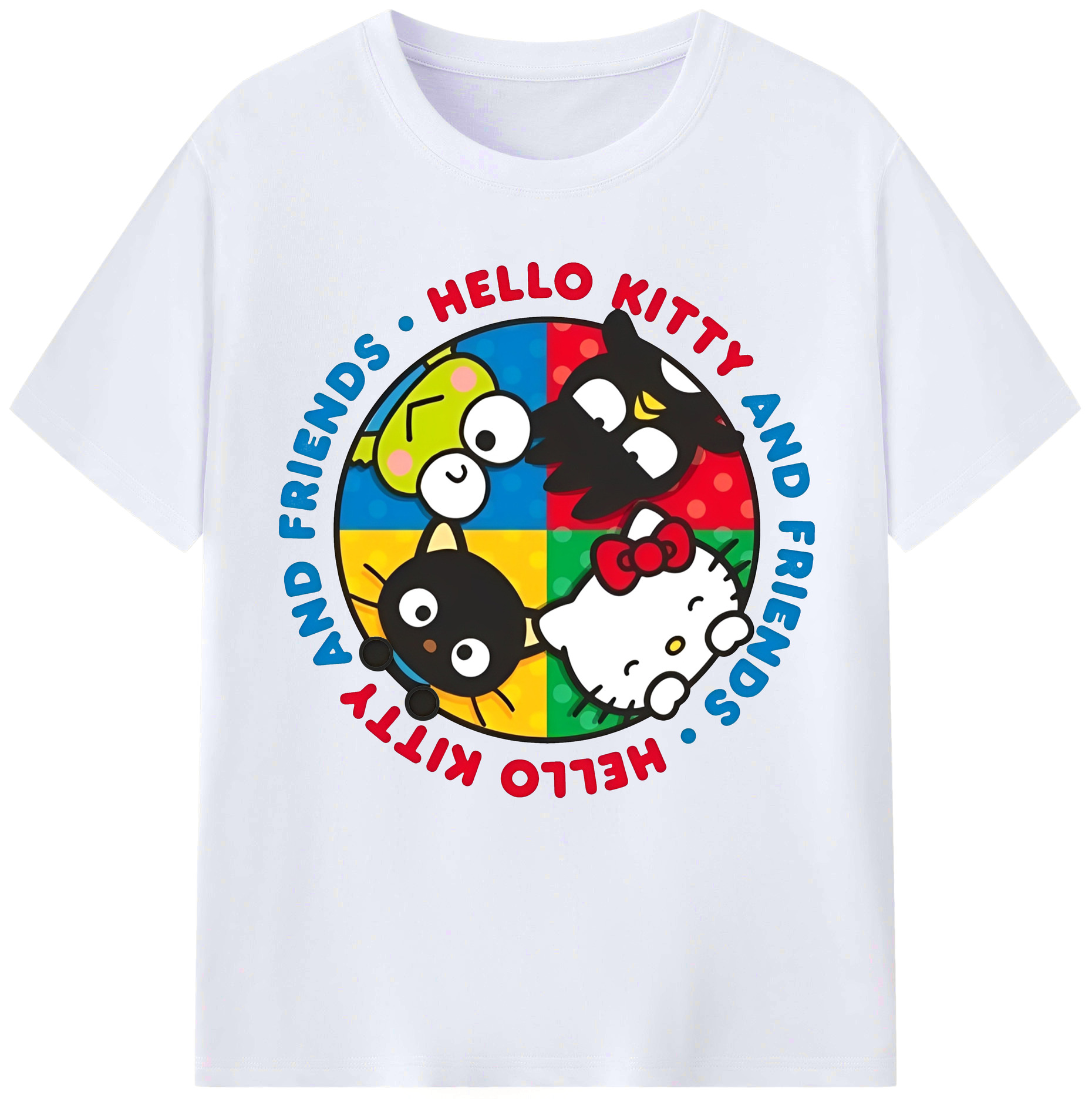 サンリオファミリー新作 - レディースカジュアルプリントTシャツ ・ 綿100％ ・ クルーネック ・ フロントプリント ・ 柔らかく快適 ・ フィットネス カジュアル 旅行用