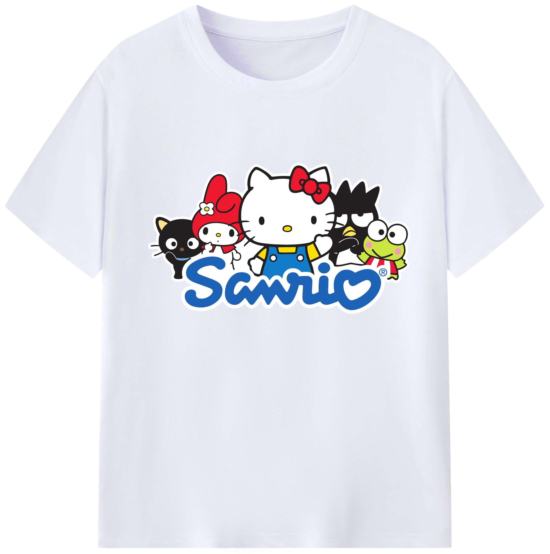 サンリオ - レディースカジュアルプリントTシャツ ・ 綿100％ ・ クルーネック ・ フロントプリント ・ 柔らかく快適 ・ フィットネス カジュアル 旅行用