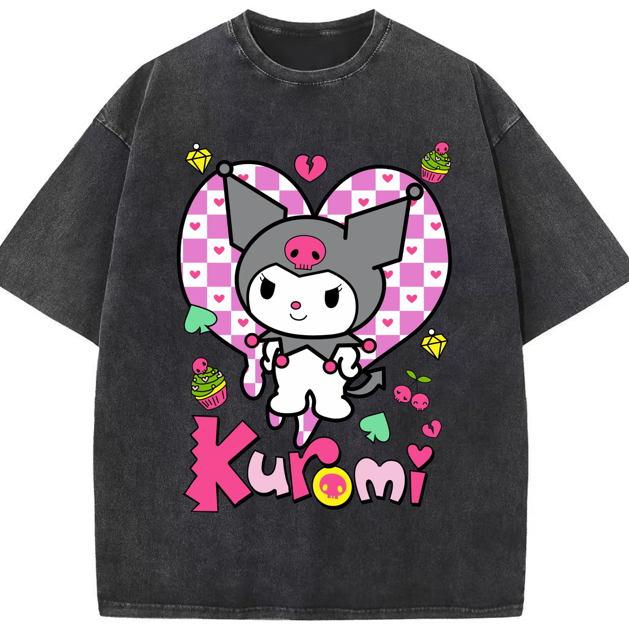 超クールなクロミ - 綿100％ ヴィンテージ風 半袖Tシャツ ・ フロントプリント ・ 柔らか肌触り ・ 通気性 快適 ・ スポーツ カジュアル 外出用