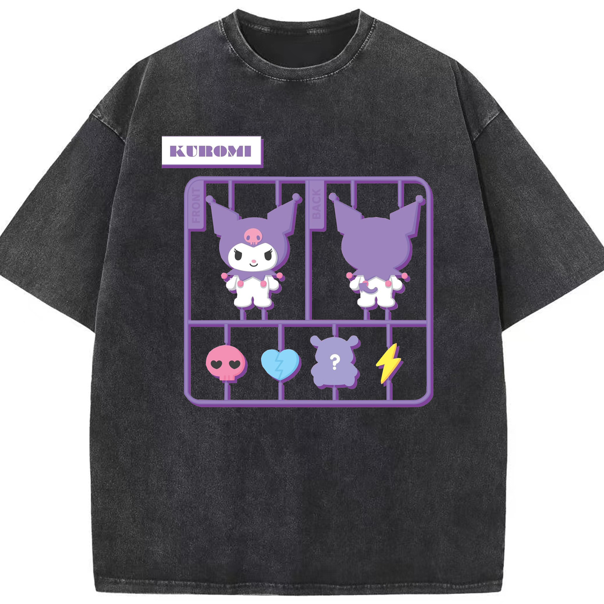 おもしろクロミ - 綿100％ ヴィンテージ風 半袖Tシャツ ・ フロントプリント ・ 柔らか肌触り ・ 通気性 快適 ・ スポーツ カジュアル 外出用