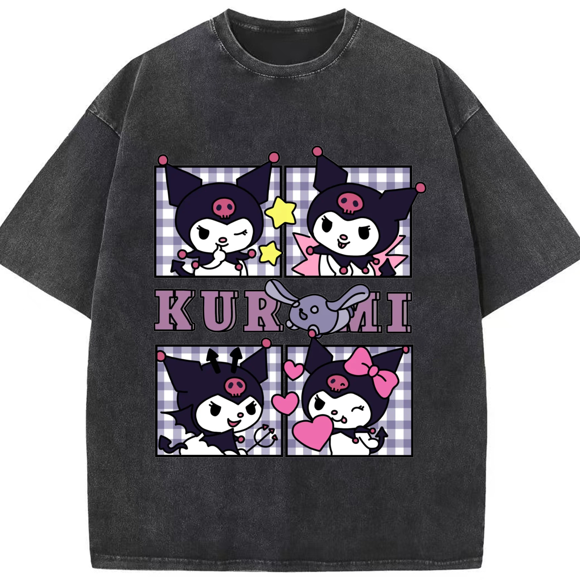 おもしろクロミ - 綿100％ ヴィンテージ風 半袖Tシャツ ・ フロントプリント ・ 柔らか肌触り ・ 通気性 快適 ・ スポーツ カジュアル 外出用