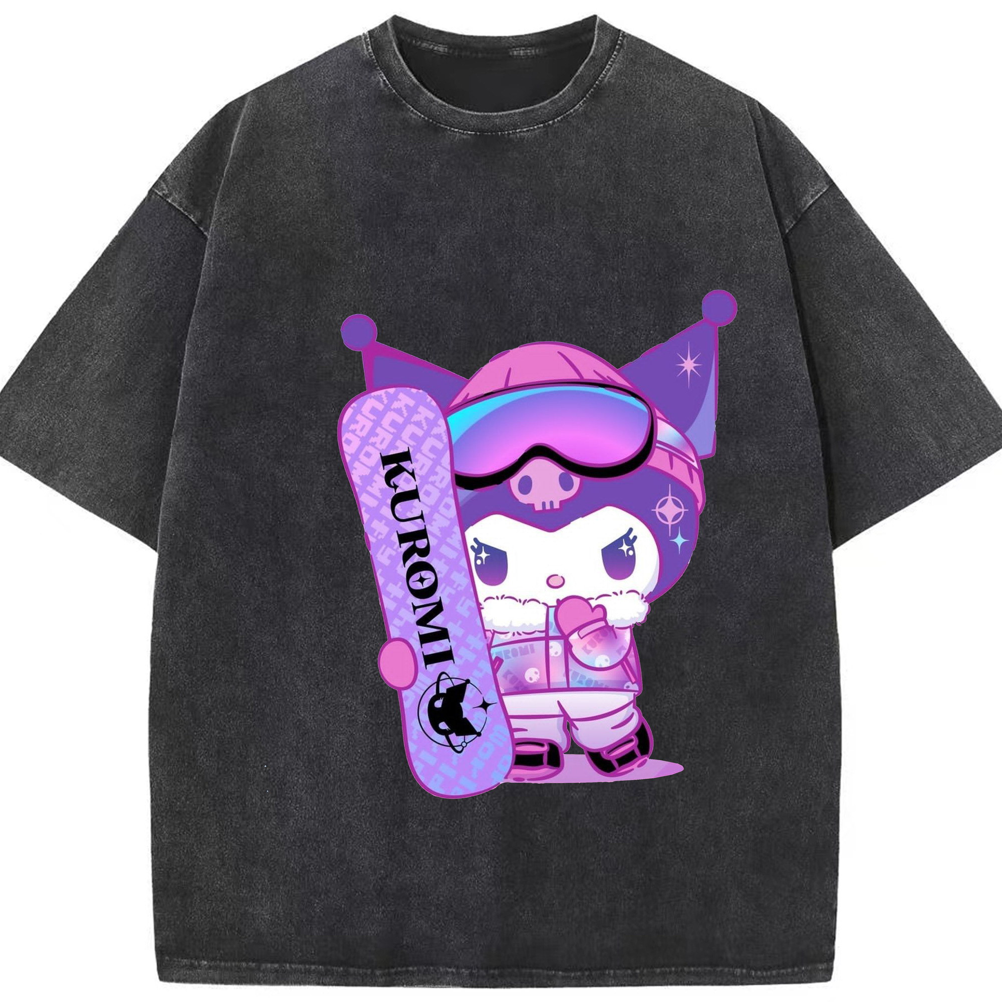 スケートボードクロミ - 綿100％ ヴィンテージ風 半袖Tシャツ ・ フロントプリント ・ 柔らか肌触り ・ 通気性 快適 ・ スポーツ カジュアル 外出用