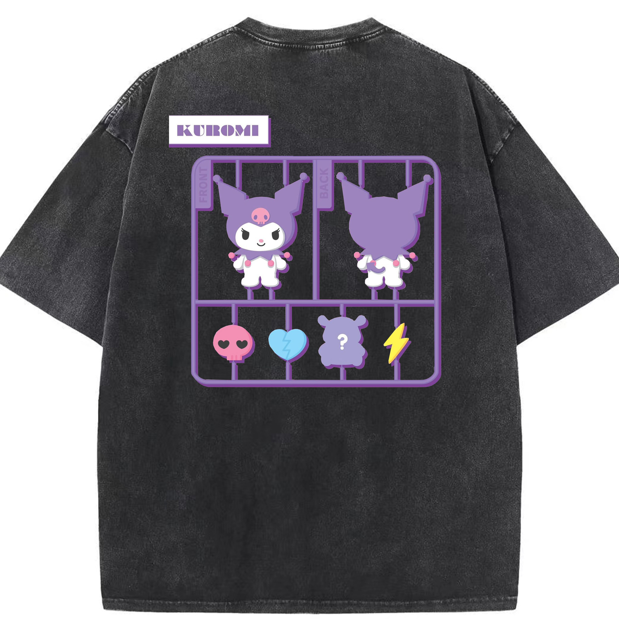 おもしろクロミ - 綿100％ ヴィンテージ風 半袖Tシャツ ・ 背面プリント ・ 柔らか肌触り ・ 通気性 快適 ・ スポーツ カジュアル 外出用