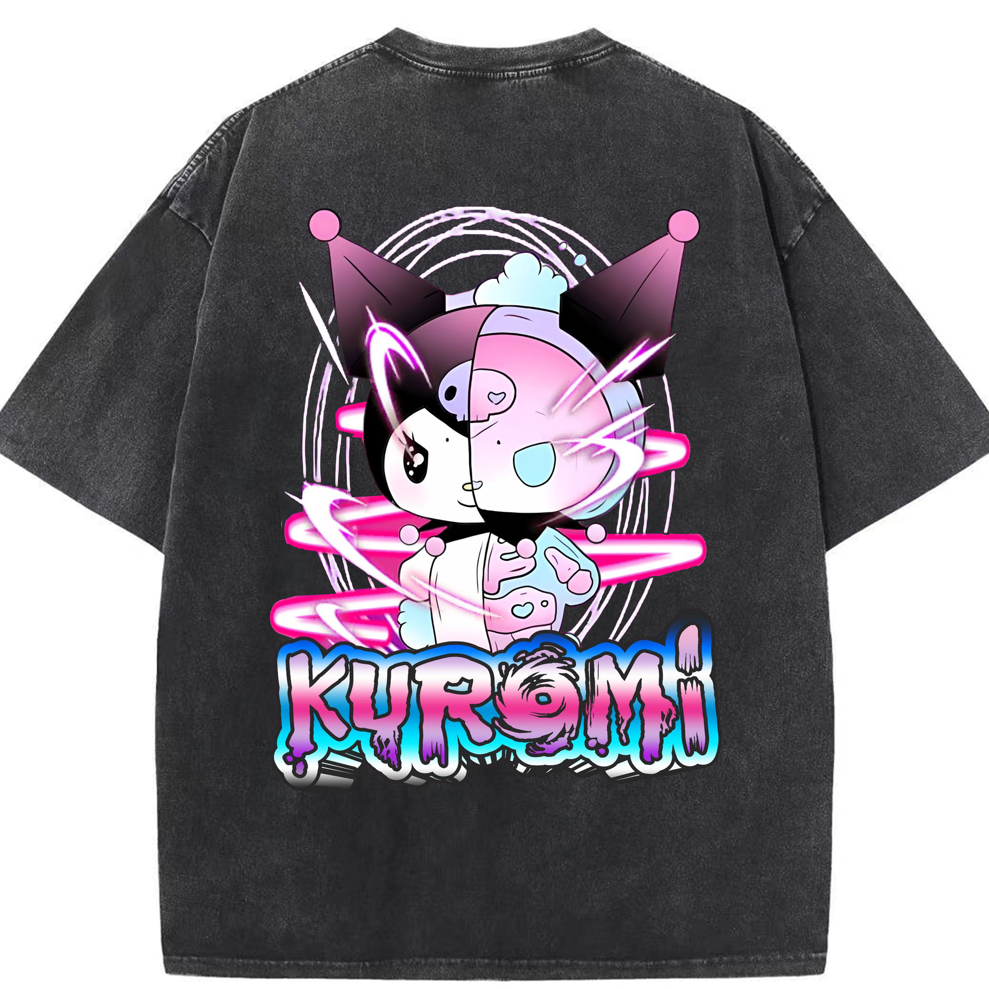 超クールなクロミ - 綿100％ ヴィンテージ風 半袖Tシャツ ・ 背面プリント ・ 柔らか肌触り ・ 通気性 快適 ・ スポーツ カジュアル 外出用