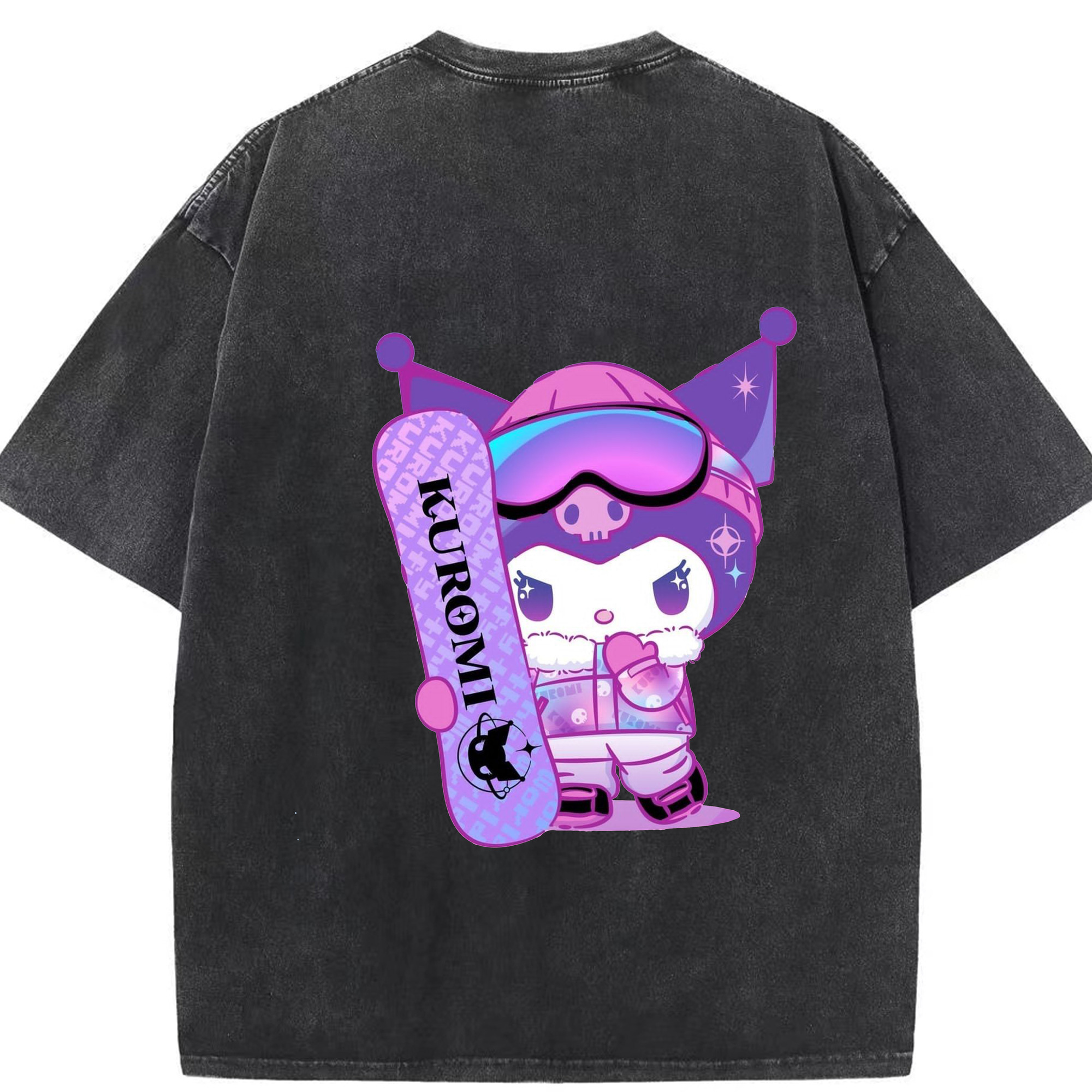 スケートボードクロミ - 綿100％ ヴィンテージ風 半袖Tシャツ ・ 背面プリント ・ 柔らか肌触り ・ 通気性 快適 ・ スポーツ カジュアル 外出用