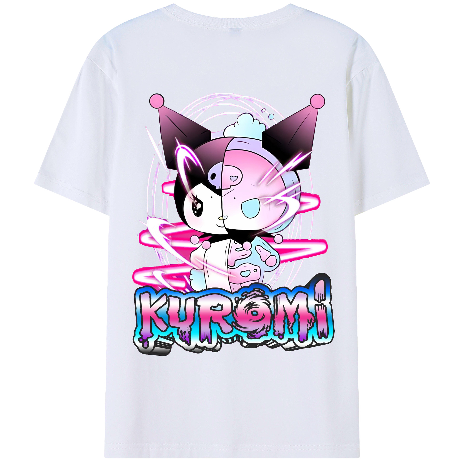 超クールなクロミ - レディース半袖Tシャツ ・ 綿100％ ・ バックプリント ・ 強化クルーネック ・ 二重折り袖口 ・ 快適 通気性 ・ フィットネス カジュアル 旅行用