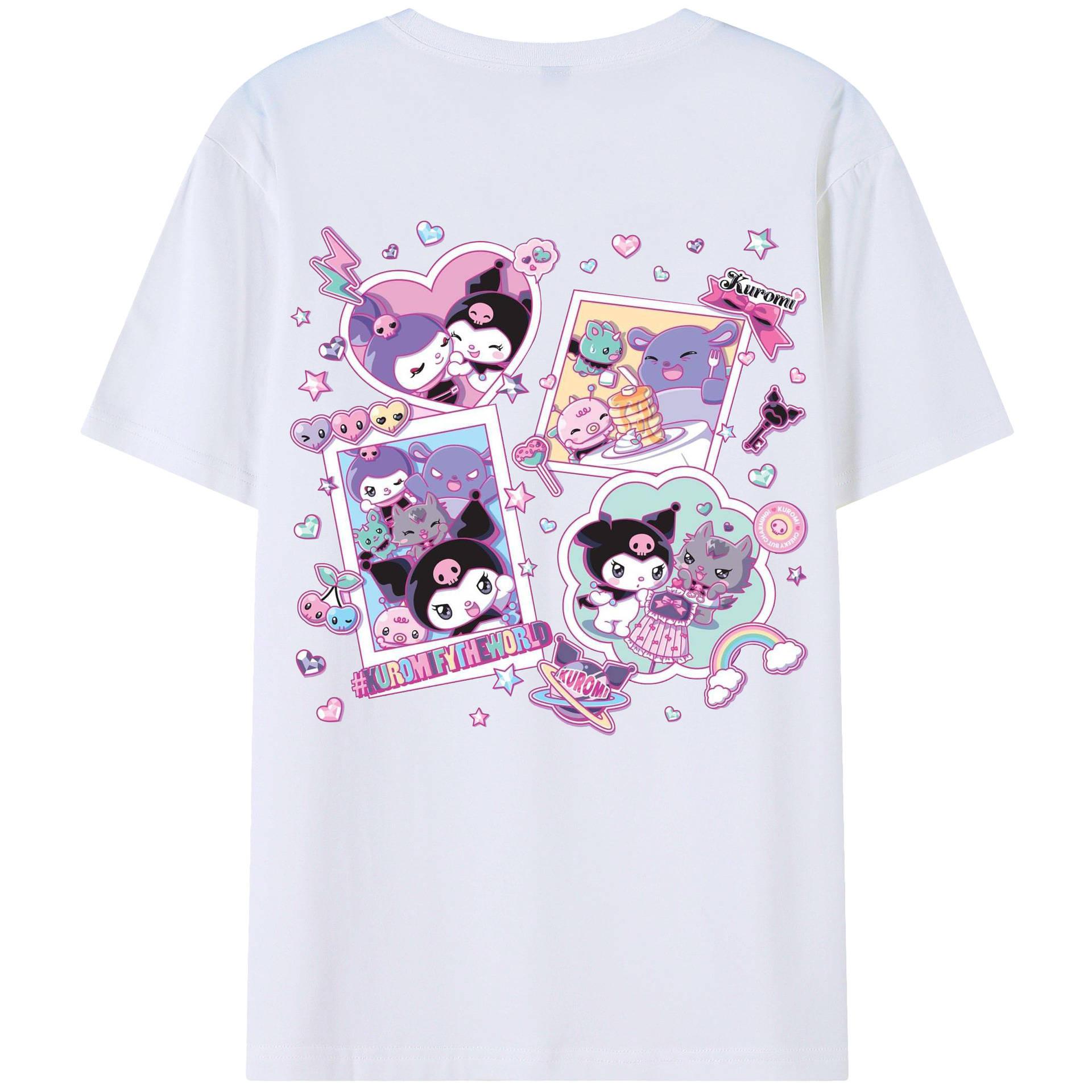 超クールなクロミ - レディース半袖Tシャツ ・ 綿100％ ・ バックプリント ・ 強化クルーネック ・ 二重折り袖口 ・ 快適 通気性 ・ フィットネス カジュアル 旅行用