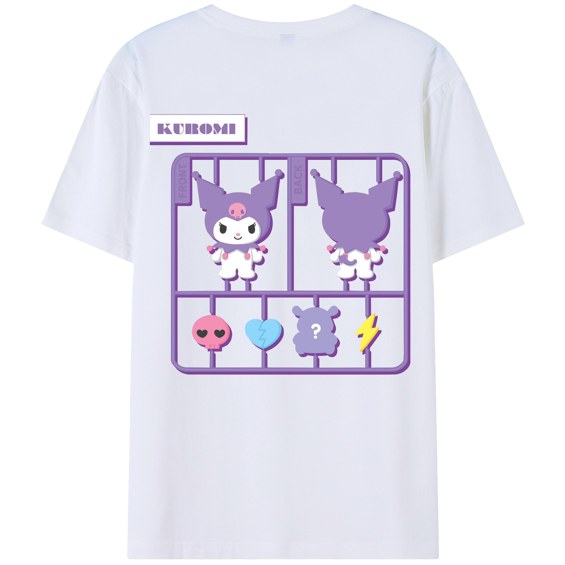 おもしろクロミ - レディース半袖Tシャツ ・ 綿100％ ・ バックプリント ・ 強化クルーネック ・ 二重折り袖口 ・ 快適 通気性 ・ フィットネス カジュアル 旅行用