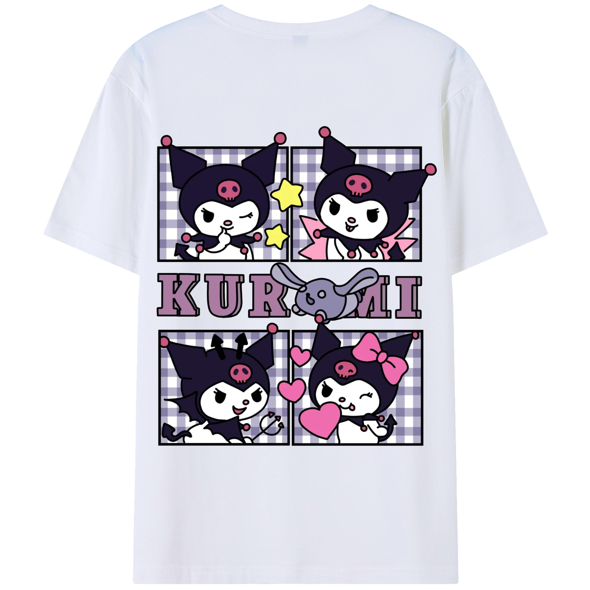 おもしろクロミ - レディース半袖Tシャツ ・ 綿100％ ・ バックプリント ・ 強化クルーネック ・ 二重折り袖口 ・ 快適 通気性 ・ フィットネス カジュアル 旅行用