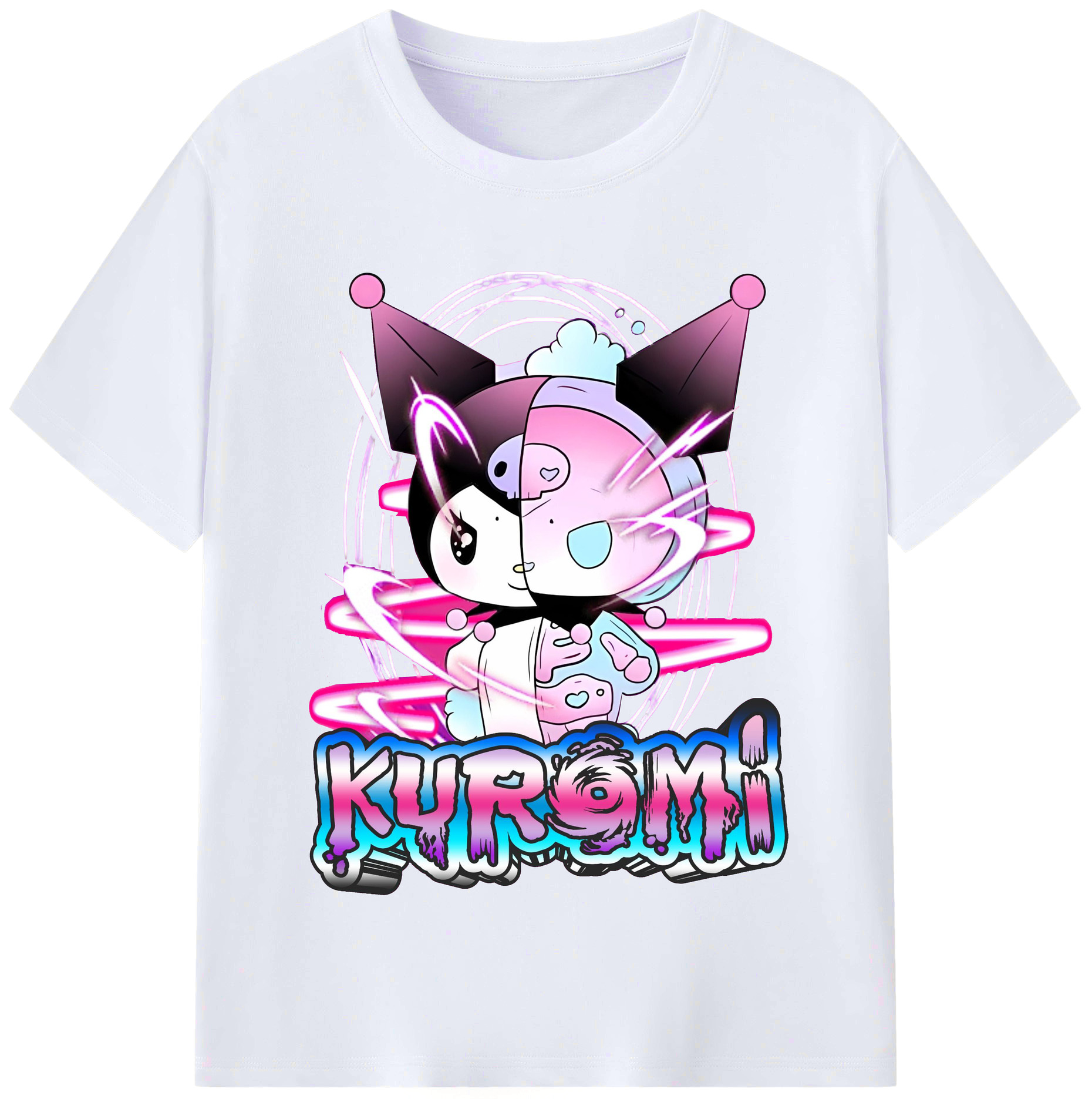 超クールなクロミ - レディースカジュアルプリントTシャツ ・ 綿100％ ・ クルーネック ・ フロントプリント ・ 柔らかく快適 ・ フィットネス カジュアル 旅行用