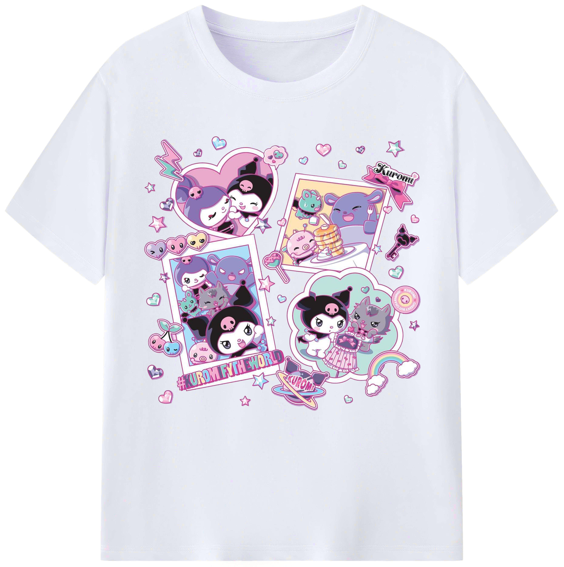 超クールなクロミ - レディースカジュアルプリントTシャツ ・ 綿100％ ・ クルーネック ・ フロントプリント ・ 柔らかく快適 ・ フィットネス カジュアル 旅行用