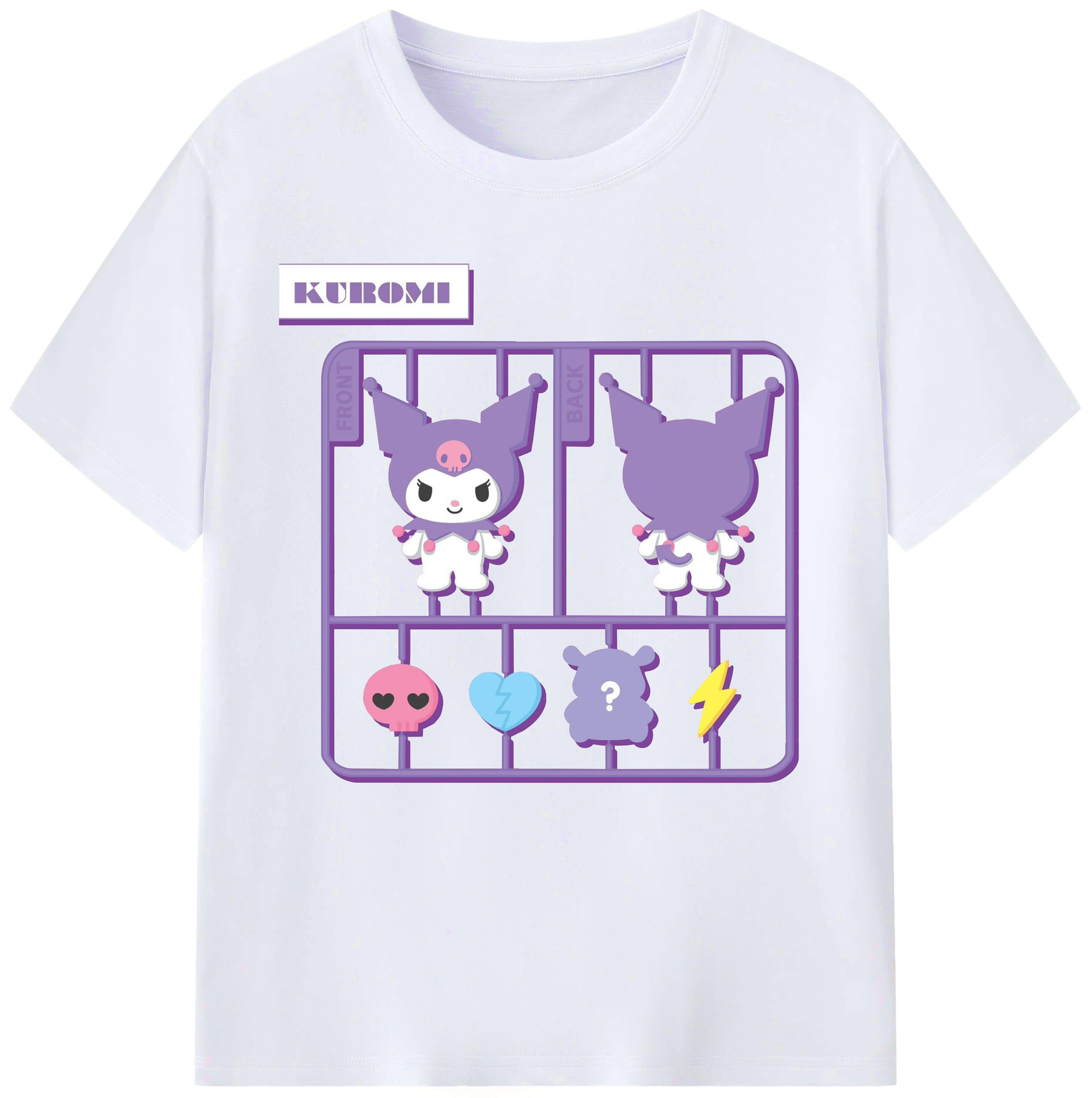 おもしろクロミ - レディースカジュアルプリントTシャツ ・ 綿100％ ・ クルーネック ・ フロントプリント ・ 柔らかく快適 ・ フィットネス カジュアル 旅行用