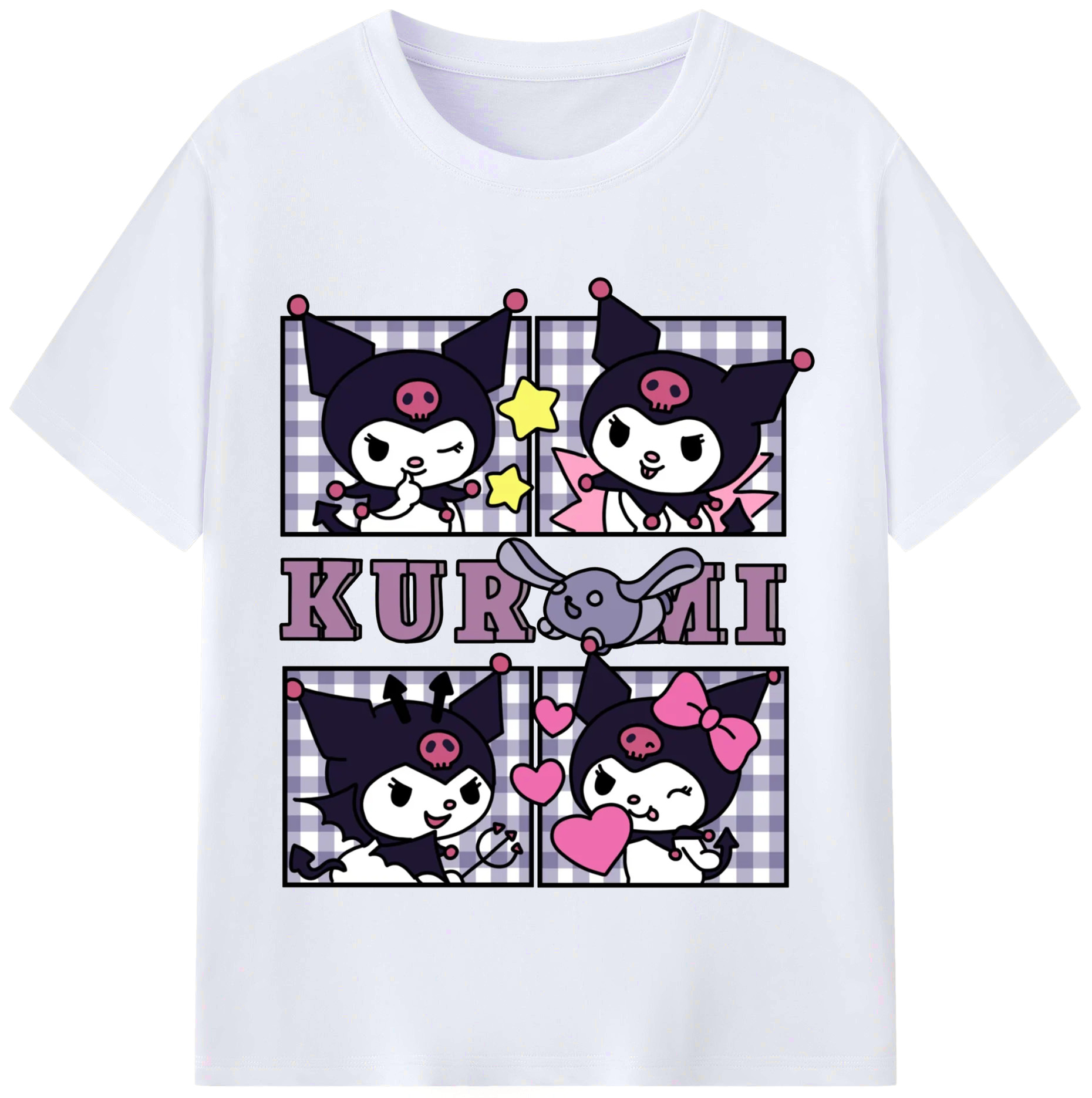 おもしろクロミ - レディースカジュアルプリントTシャツ ・ 綿100％ ・ クルーネック ・ フロントプリント ・ 柔らかく快適 ・ フィットネス カジュアル 旅行用