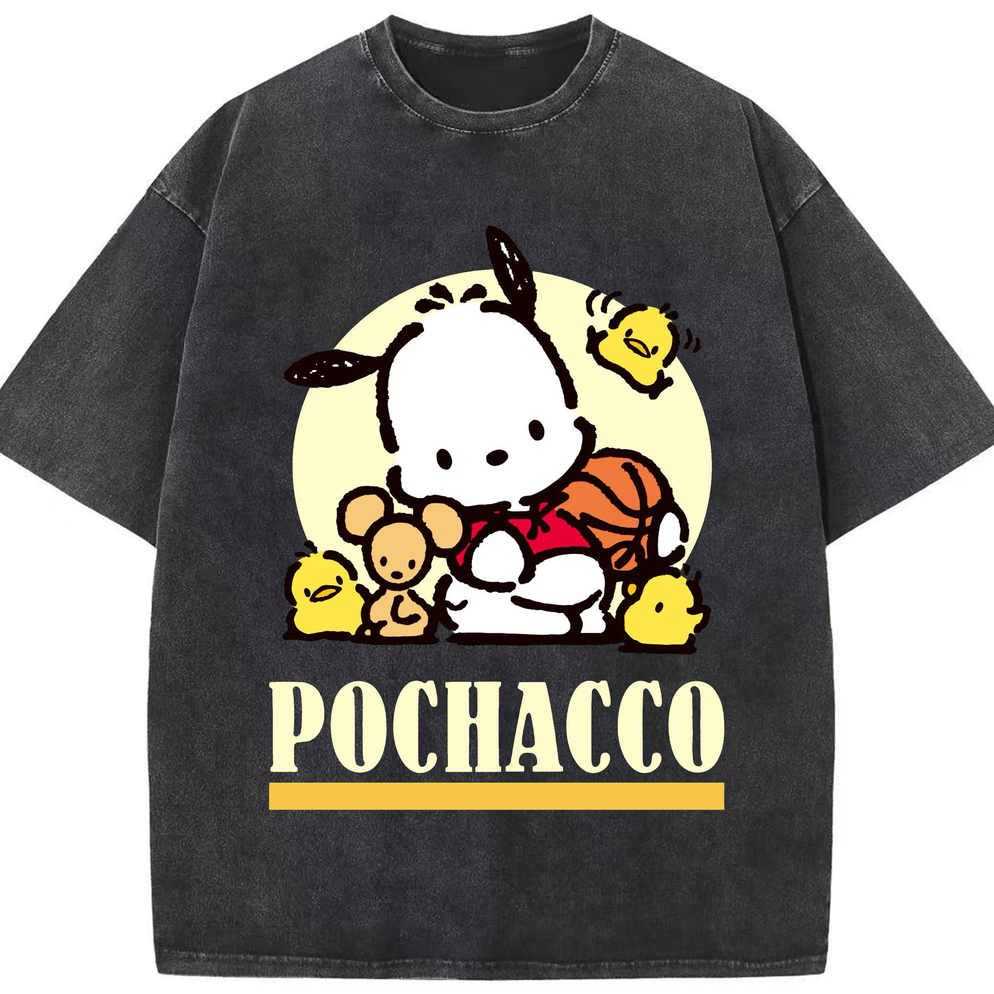 かわいいパッチャコ - 綿100％ ヴィンテージ風 半袖Tシャツ ・ フロントプリント ・ 柔らか肌触り ・ 通気性 快適 ・ スポーツ カジュアル 外出用