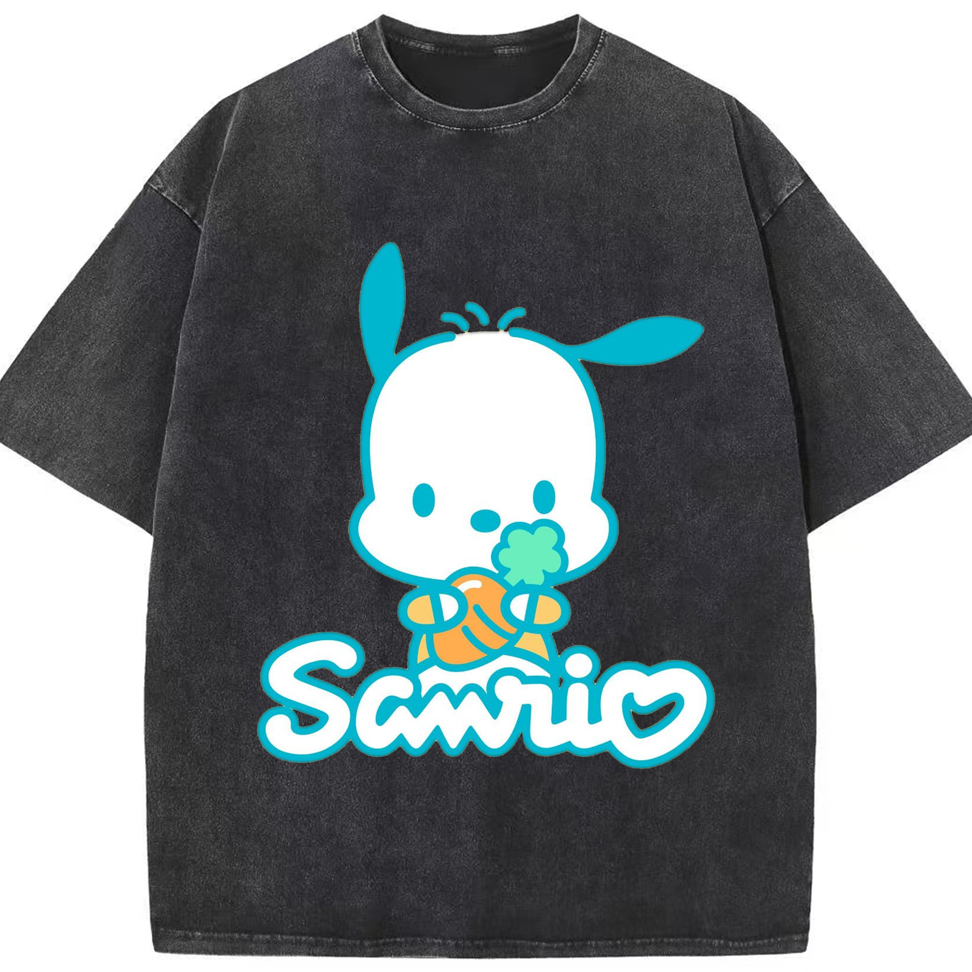 サンリオポチャッコ - 綿100％ ヴィンテージ風 半袖Tシャツ ・ フロントプリント ・ 柔らか肌触り ・ 通気性 快適 ・ スポーツ カジュアル 外出用
