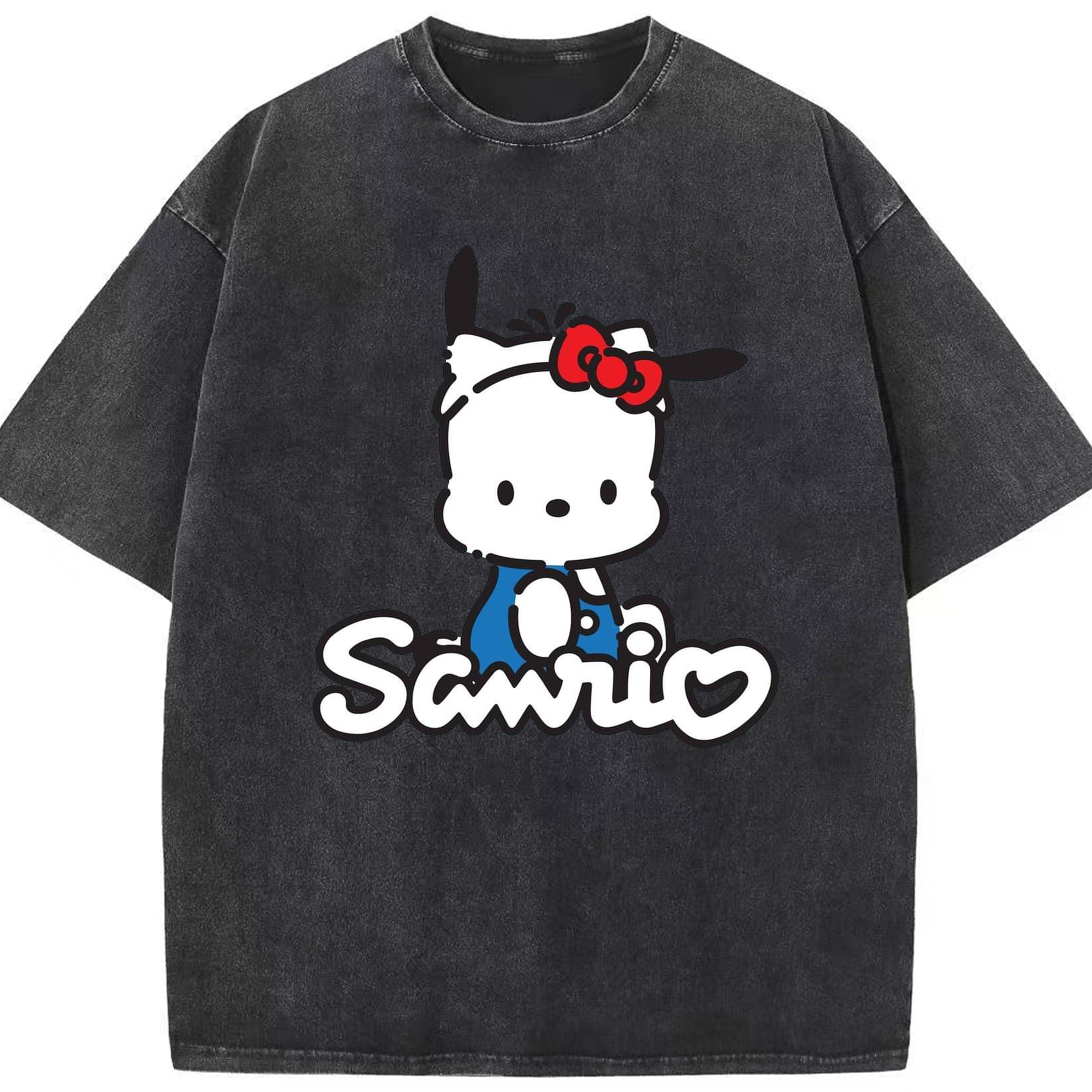 サンリオポチャッコ - 綿100％ ヴィンテージ風 半袖Tシャツ ・ フロントプリント ・ 柔らか肌触り ・ 通気性 快適 ・ スポーツ カジュアル 外出用