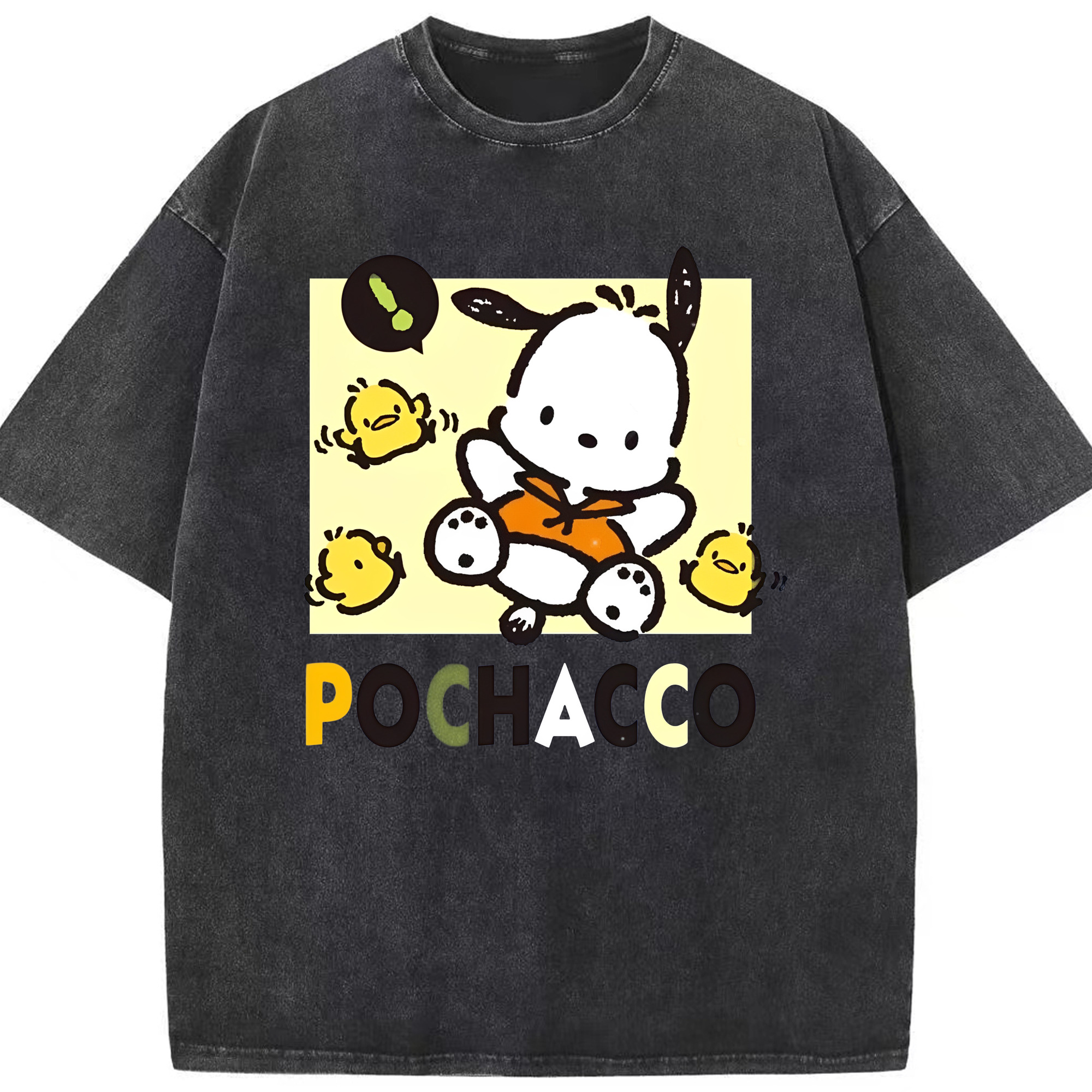 サンリオポチャッコ - 綿100％ ヴィンテージ風 半袖Tシャツ ・ フロントプリント ・ 柔らか肌触り ・ 通気性 快適 ・ スポーツ カジュアル 外出用