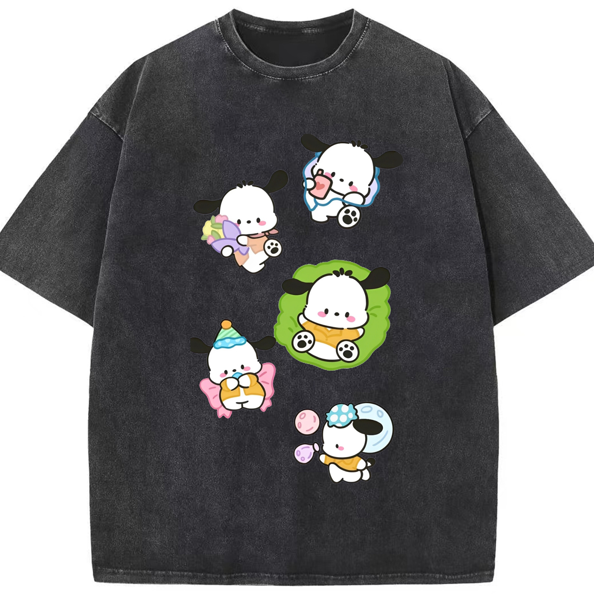 かわいいパッチャコ - 綿100％ ヴィンテージ風 半袖Tシャツ ・ フロントプリント ・ 柔らか肌触り ・ 通気性 快適 ・ スポーツ カジュアル 外出用