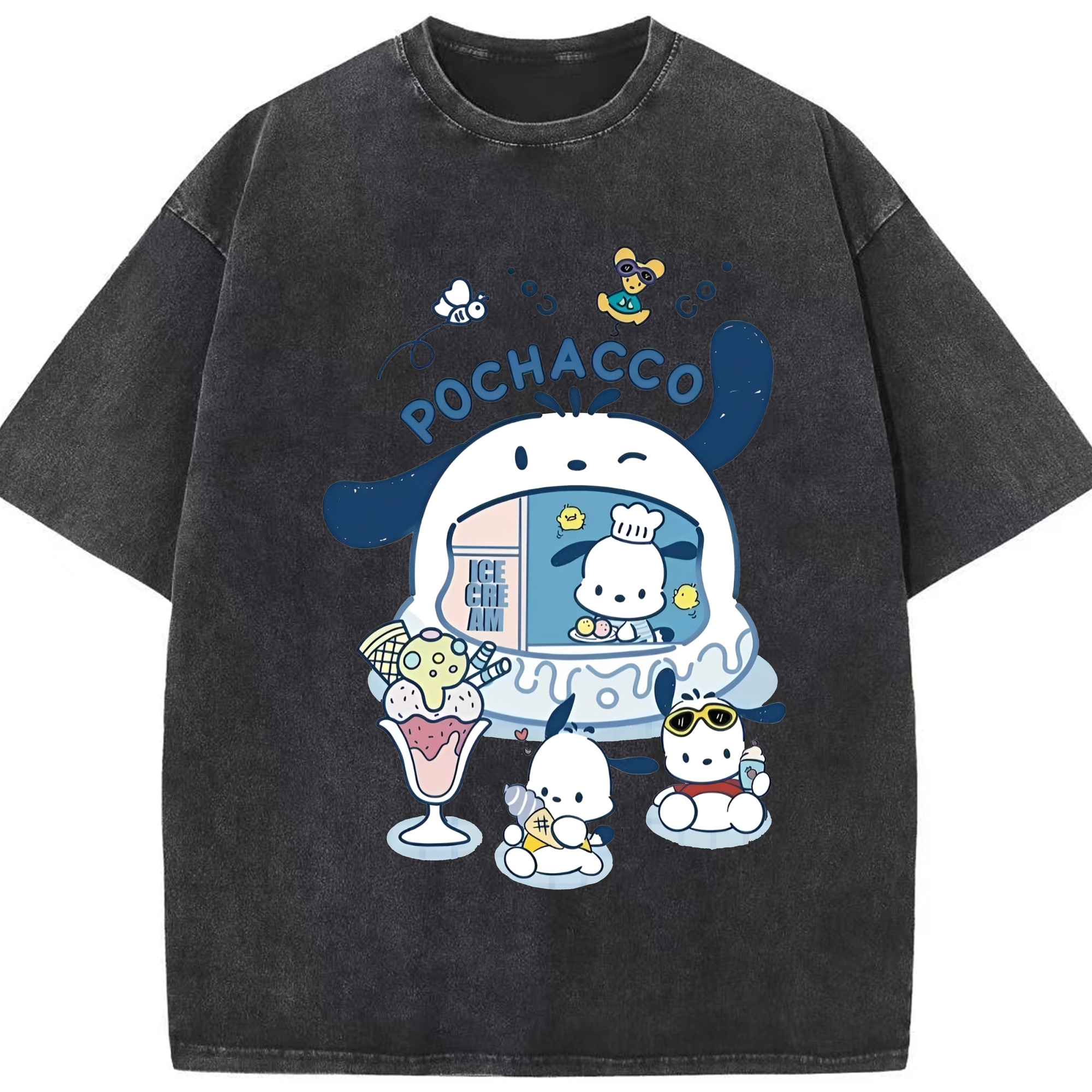 おもしろパッチャコ - 綿100％ ヴィンテージ風 半袖Tシャツ ・ フロントプリント ・ 柔らか肌触り ・ 通気性 快適 ・ スポーツ カジュアル 外出用