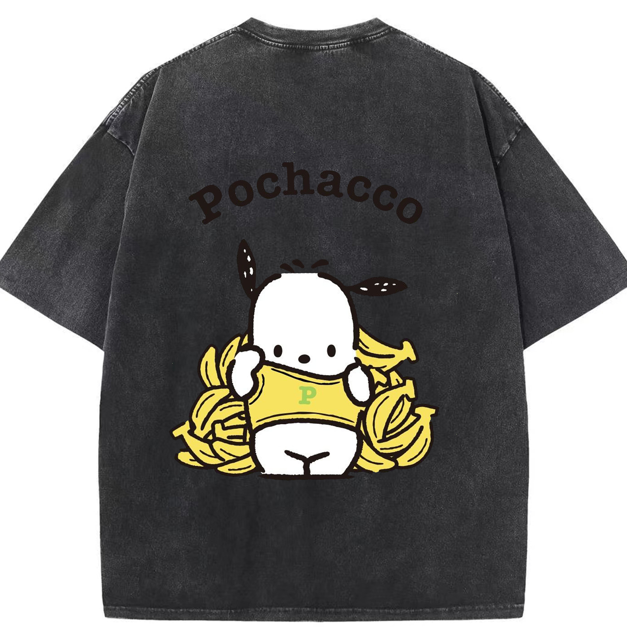 かわいいパッチャコ - 綿100％ ヴィンテージ風 半袖Tシャツ ・ 背面プリント ・ 柔らか肌触り ・ 通気性 快適 ・ スポーツ カジュアル 外出用