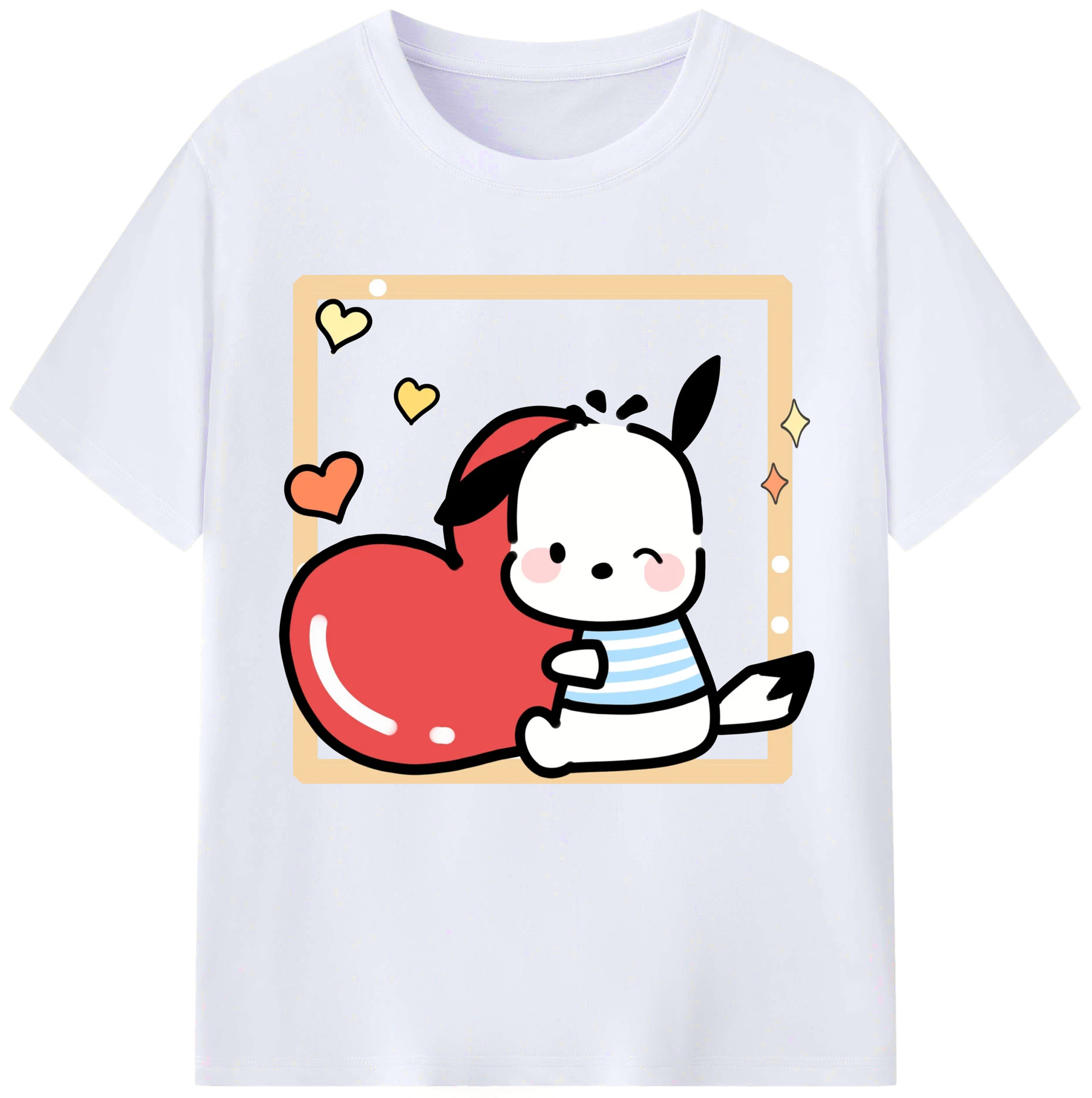 ハートのパッチャコ - レディースカジュアルプリントTシャツ ・ 綿100％ ・ クルーネック ・ フロントプリント ・ 柔らかく快適 ・ フィットネス カジュアル 旅行用