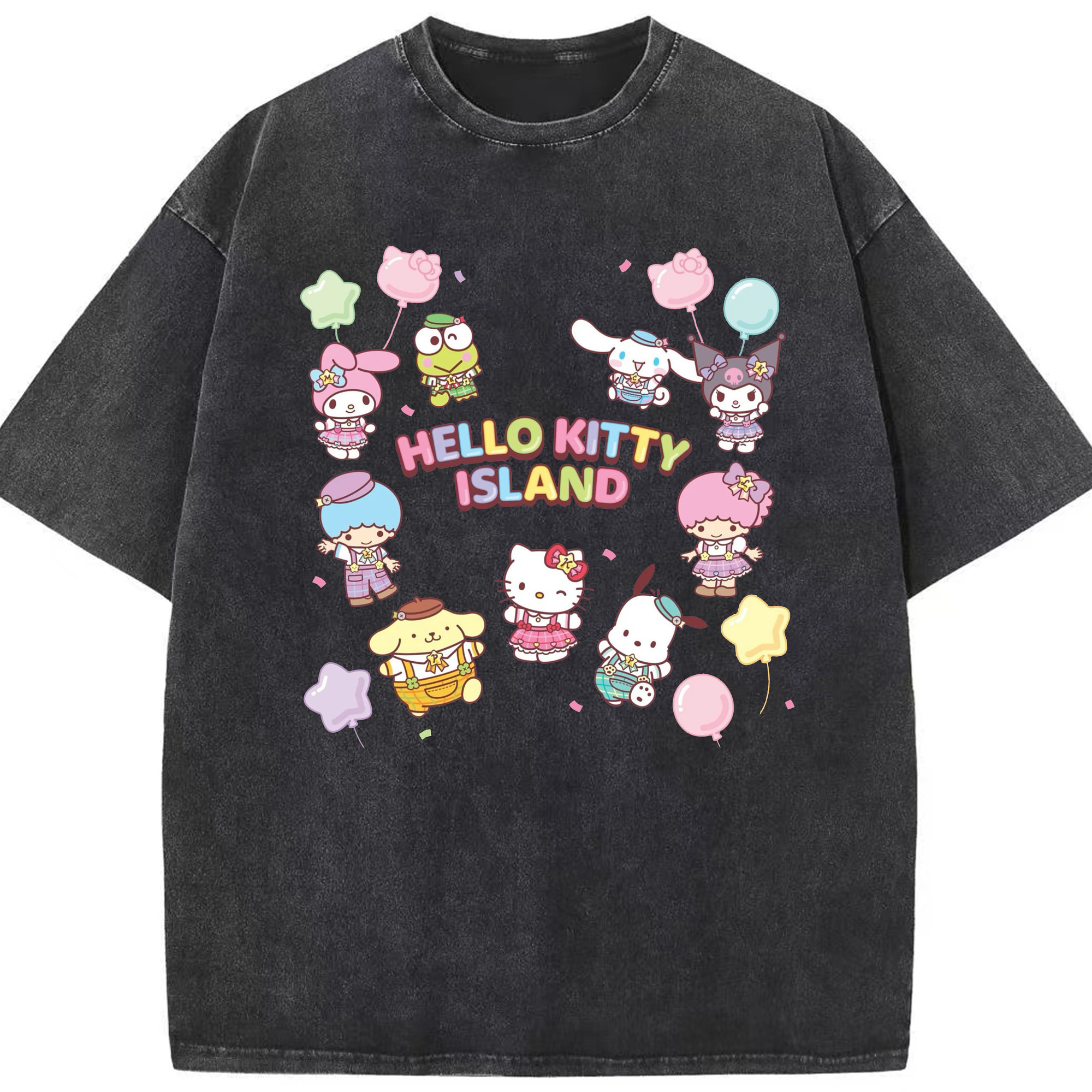 毎日着たい♪カジュアルサンリオ - 綿100％ ヴィンテージ風 半袖Tシャツ ・ フロントプリント ・ 柔らか肌触り ・ 通気性 快適 ・ スポーツ カジュアル 外出用